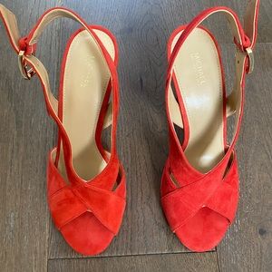 NEVER WORN Michael Kors Red Velvet Heels